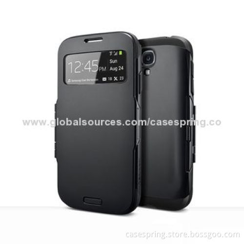 Wake-up Flip Leather Battery Case Cover for Samsung Galaxy S4, with Window Design